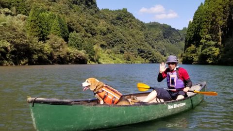 蘇陽峡で犬連れカヌー体験［読者投稿記事］