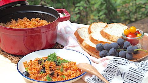 連泊キャンプにオススメ！缶詰で作る、お手軽ワンポットパスタ