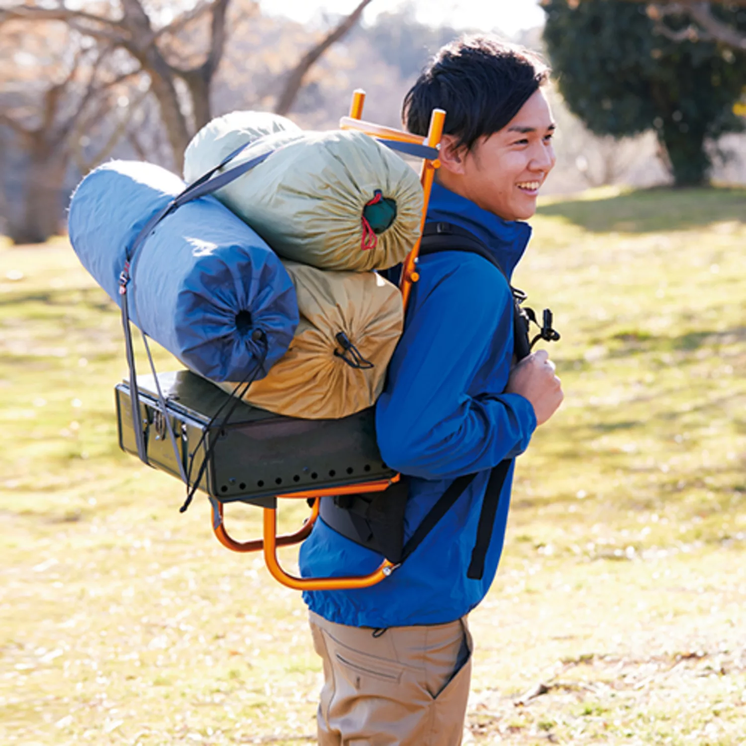 エバニュー 背おこ型ザック 登山 キャンプ - アウトドア