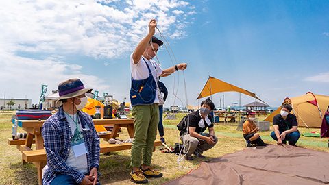 知って学んでキャンプデビューにつなげよう！「BE-PAL はじめてキャンプ講座」海岸公園冒険広場（宮城県仙台市）実施レポート