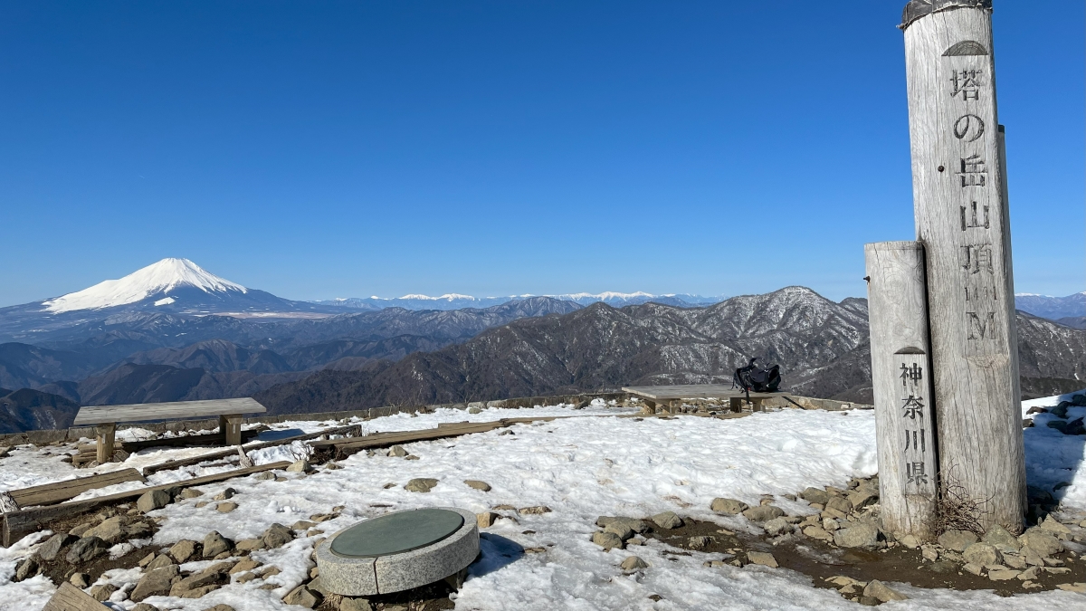 塔ノ岳山頂の様子