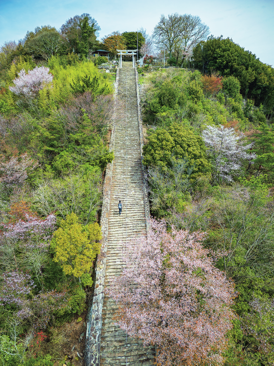 高屋神社に至る石段