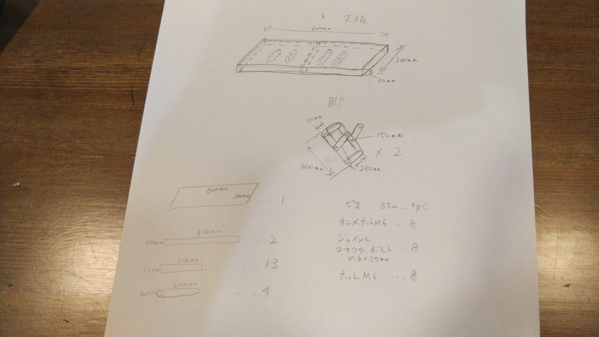 筆者が作成した設計図