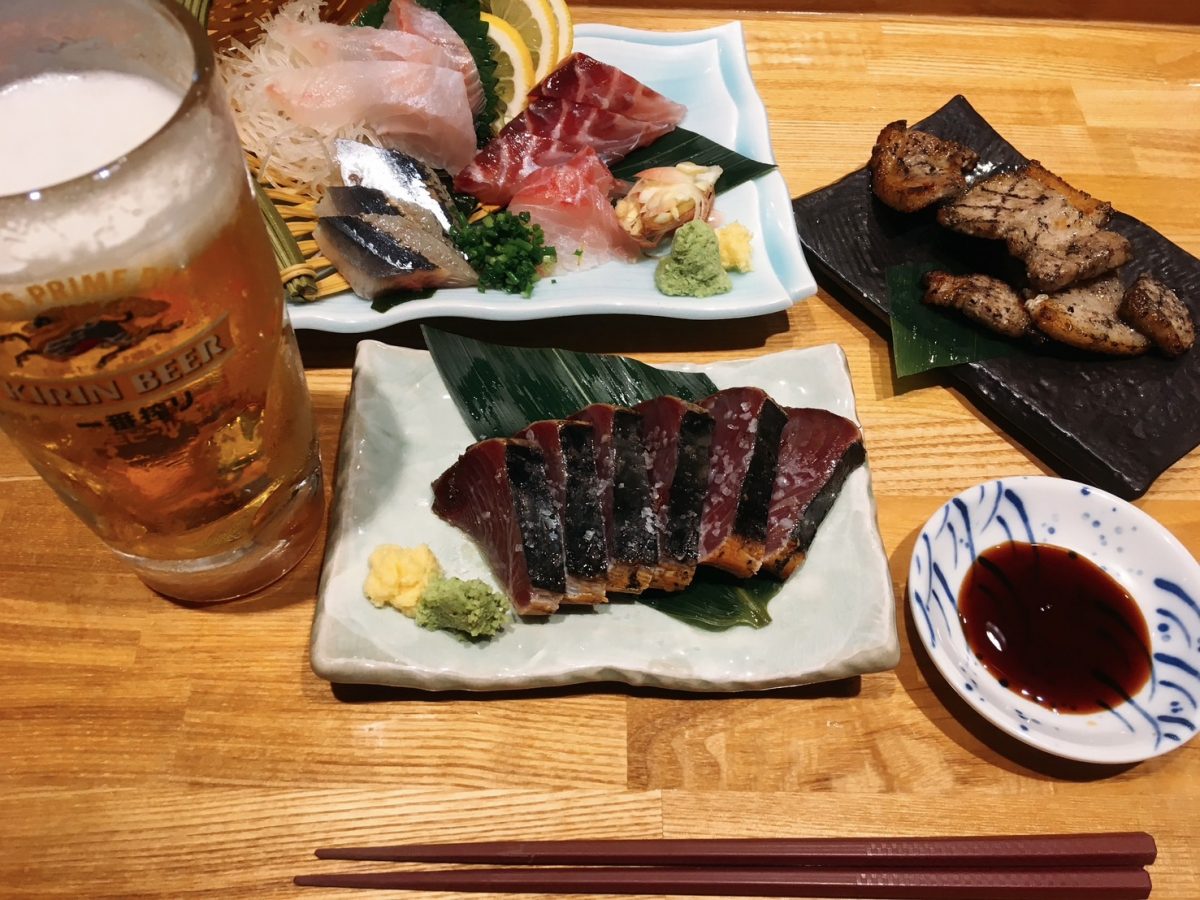 鹿児島の居酒屋にて