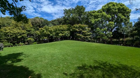 格調高い足立区・花畑記念庭園の池の畔に鎮座する「芝生の山」【プロハイカー斉藤正史のTOKYO山頂ガイド File.102】