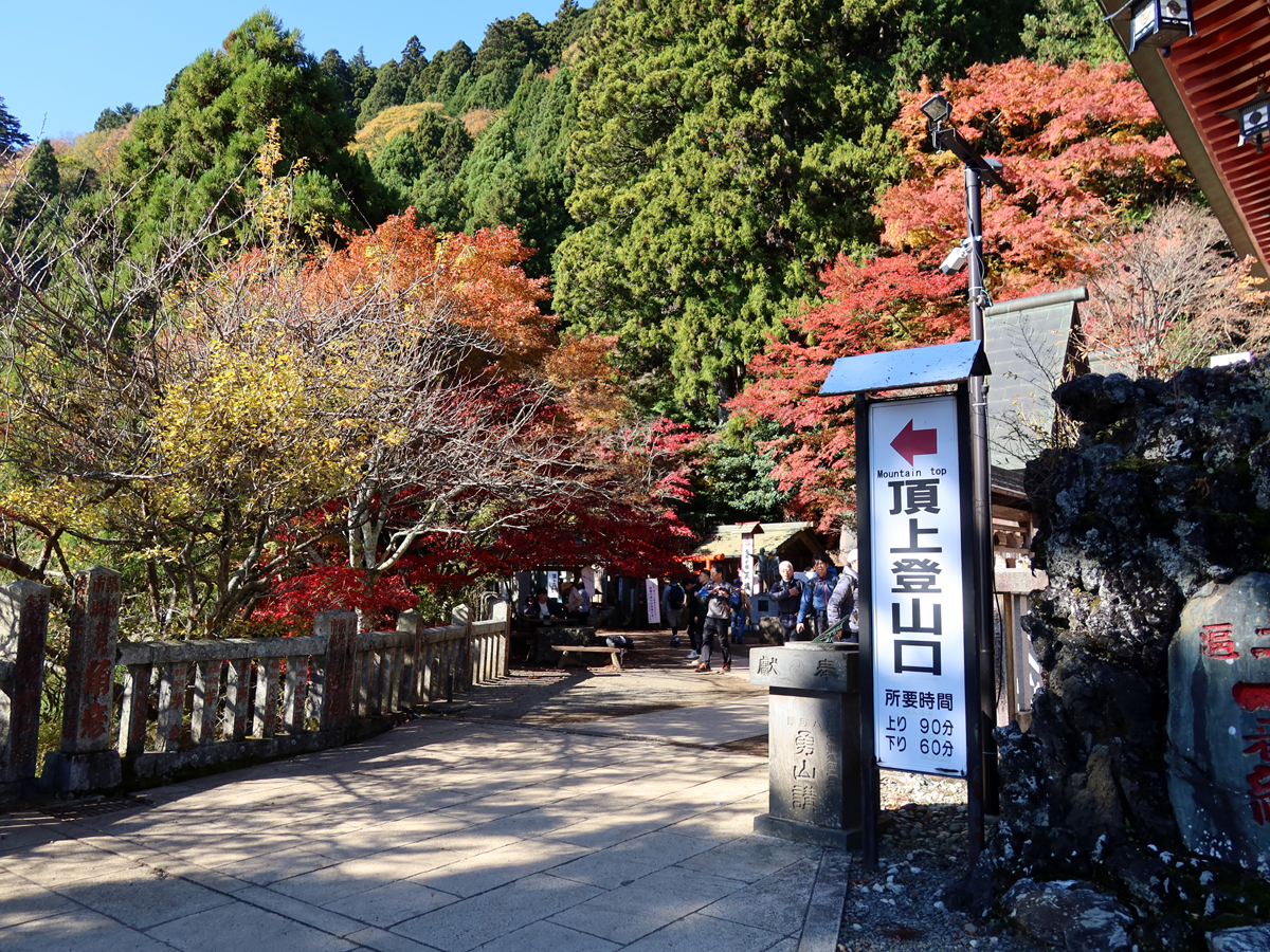 頂上登山口の看板