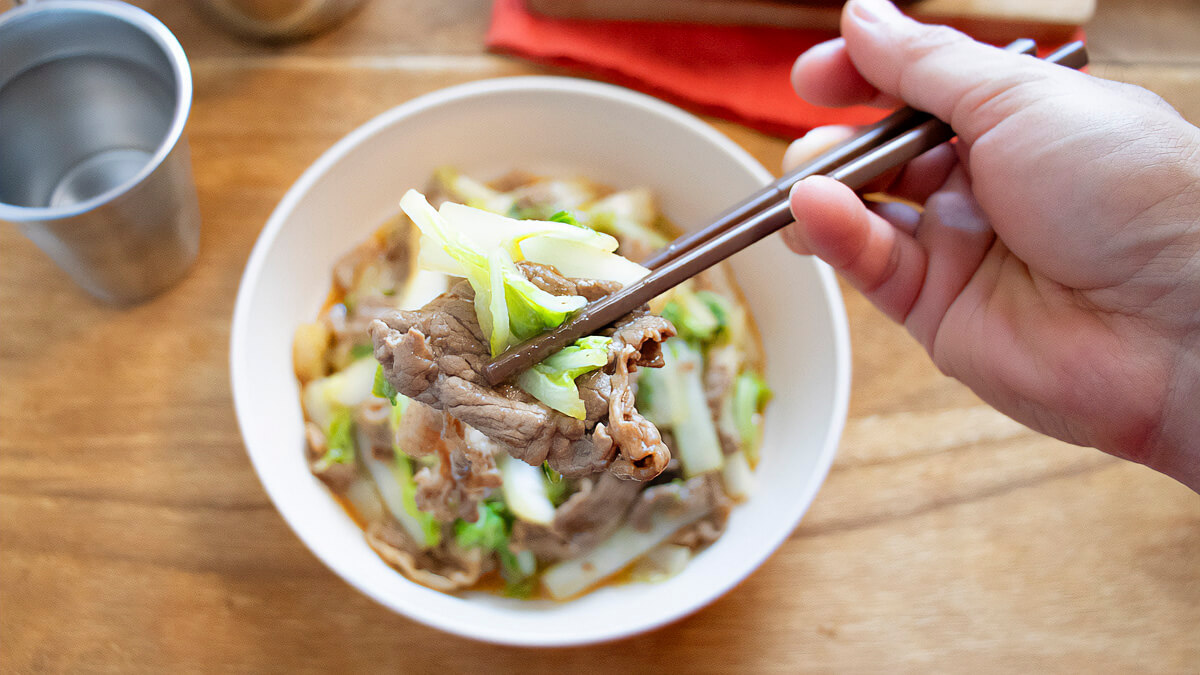 白菜の外葉で作る中華炒め