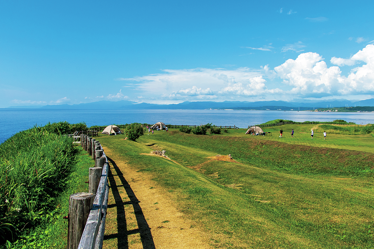 島にあるキャンプ場